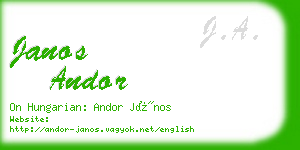 janos andor business card
